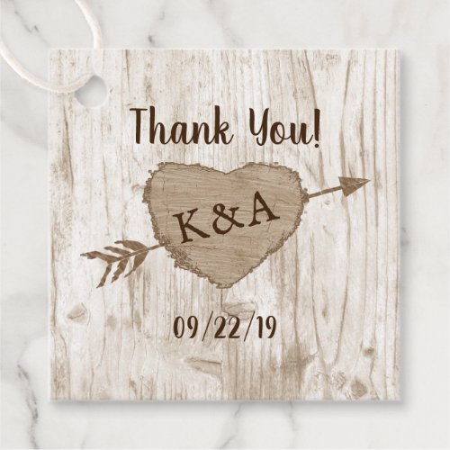 The Carved Heart Tree Wedding Collection Thank You Favor Tags