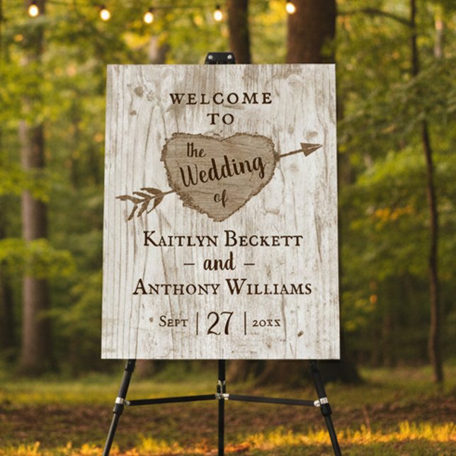 The Carved Heart Tree Wedding Collection Welcome Foam Board (Creator Uploaded)
