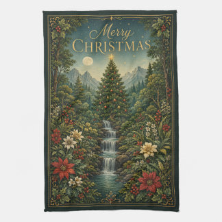 The Cascade of Christmas Magic Kitchen Towel