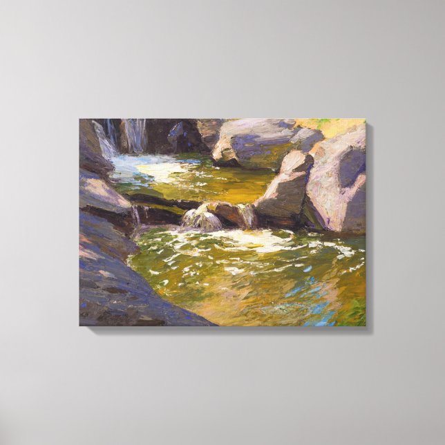 The Cascading Waterfall (by E.H. Potthast) Canvas Print (Front)