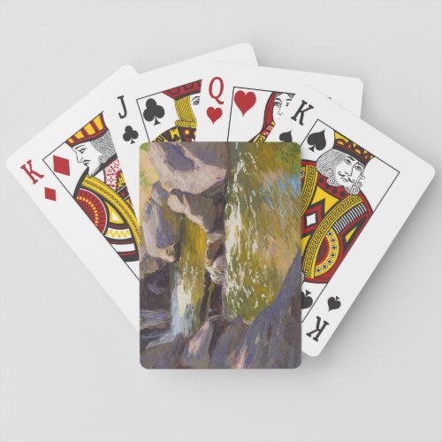 The Cascading Waterfall by EH Potthast Playing Cards