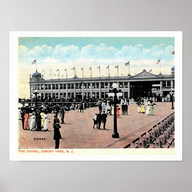 The Casino Boardwalk, Asbury Park, NJ Vintage Poster (Front)