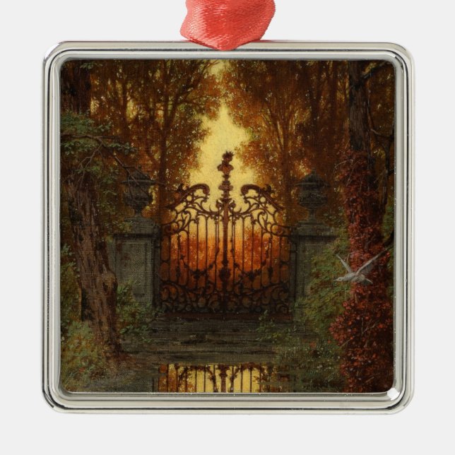The Castle Gate (by Ferdinand Knab) Metal Ornament (Front)