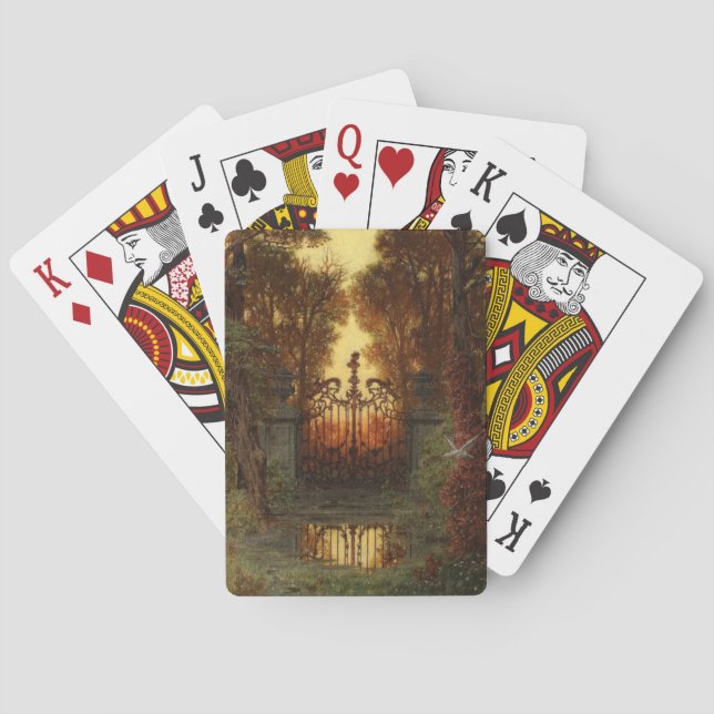 The Castle Gate (by Ferdinand Knab) Poker Cards (Back)