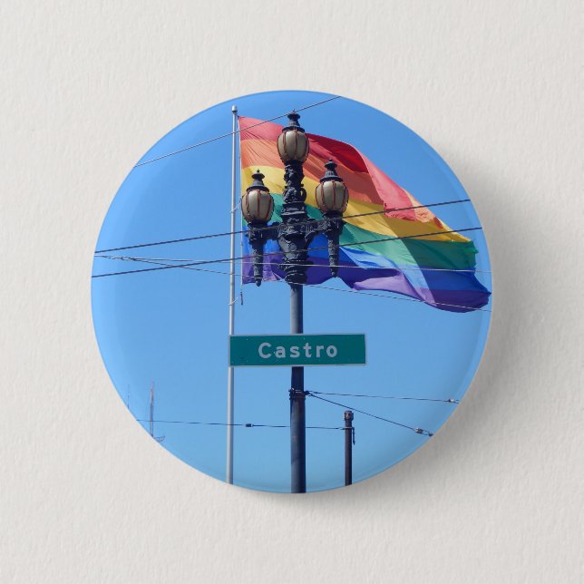 The Castro San Francisco Street Sign Button (Front)