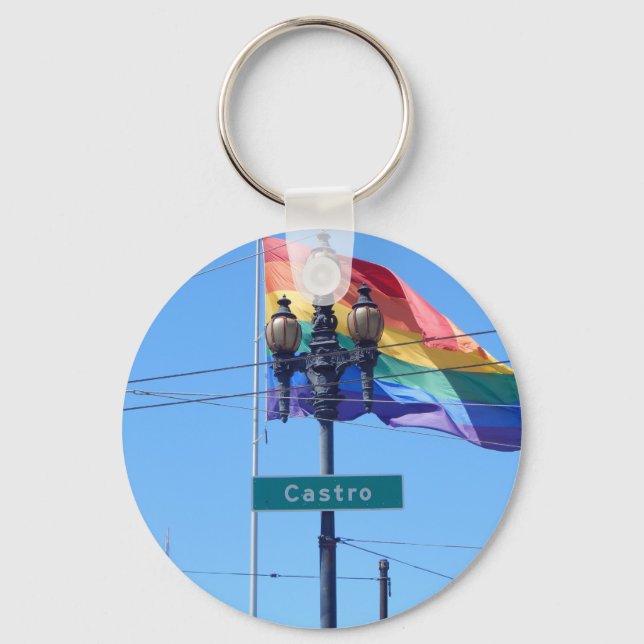 The Castro San Francisco Street Sign Keychain (Front)