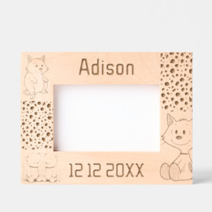 The cat and mouse in happy memories. engraved frames