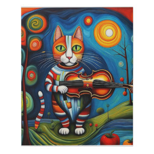 The Cat and the Fiddle Faux Canvas Print
