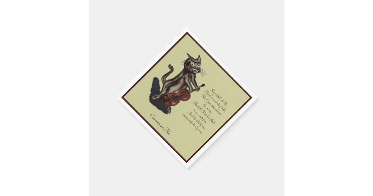 The Cat And The Fiddle Napkin Zazzle Com