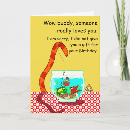 The Cat And The Fish Bowl Birthday Card