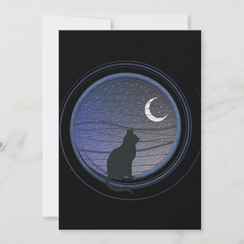 The cat and the moon invitation