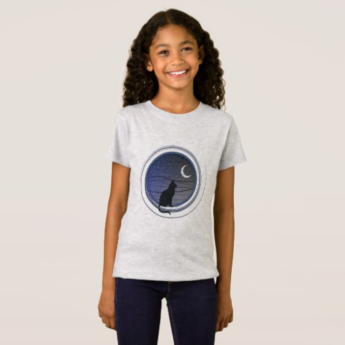 The cat and the moon T_Shirt