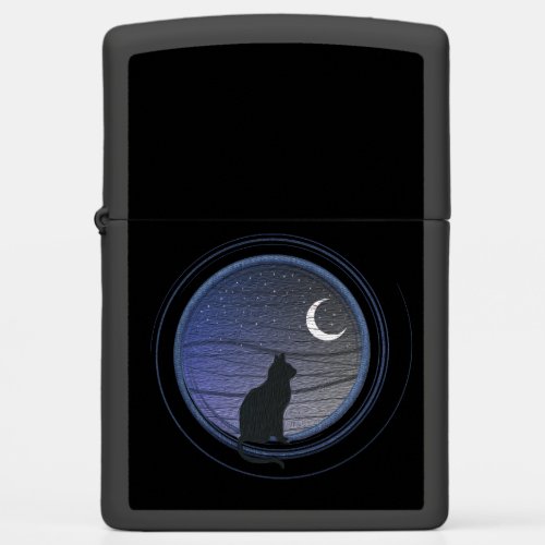 The cat and the moon zippo lighter