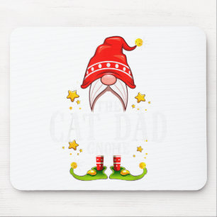 The Cat Dad Gnome Christmas Matching For Men Women Mouse Pad