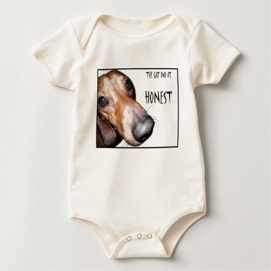 The Cat Did It Dachshund Doxie Baby Bodysuit