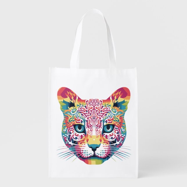 The Cat Face Grocery Bag (Front)