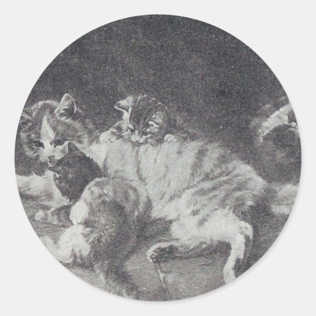 The Cat Family Classic Round Sticker (Front)