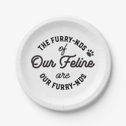  The Cat Friends Cute Pun Typography Paper Plates