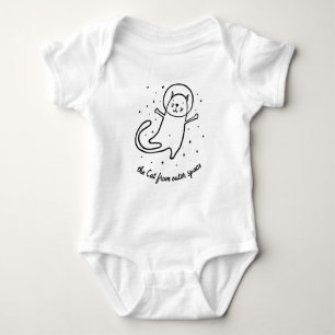 The Cat From Outer Space Cute Astronaut Kitty Baby Bodysuit