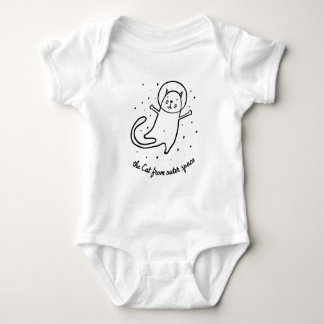 The Cat From Outer Space Cute Astronaut Kitty Baby Bodysuit