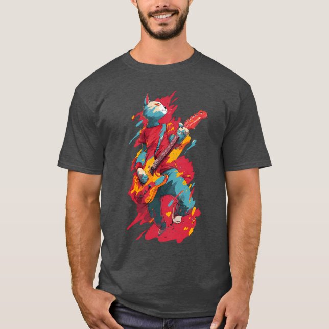The cat guitarist T-Shirt (Front)