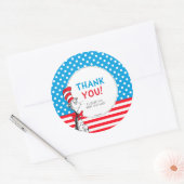 The Cat in the Hat Baby Shower Thank You Classic Round Sticker (Envelope)