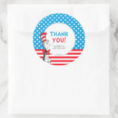 The Cat in the Hat Baby Shower Thank You Classic Round Sticker (Bag)