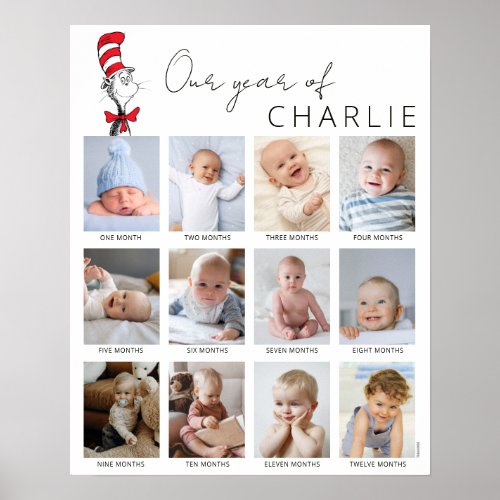 The Cat in the Hat  Babys 1st Year Photo Collage Poster