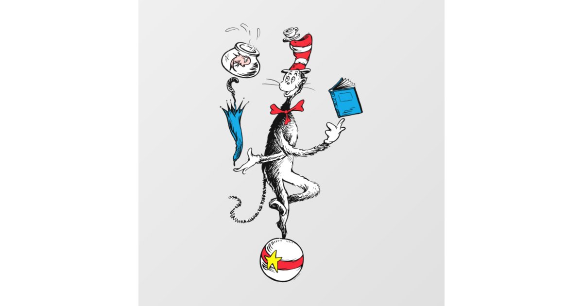 The Cat in the Hat Balancing Act Wall Decal | Zazzle