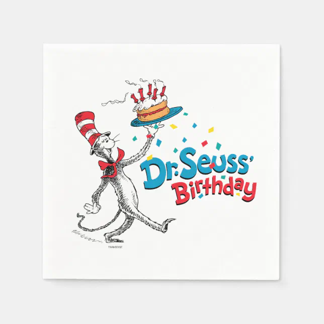 The Cat in the Hat | Dr. Seuss's Birthday Napkins | Zazzle