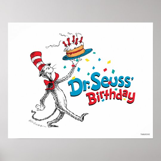The Cat in the Hat | Dr. Seuss's Birthday Poster | Zazzle.com
