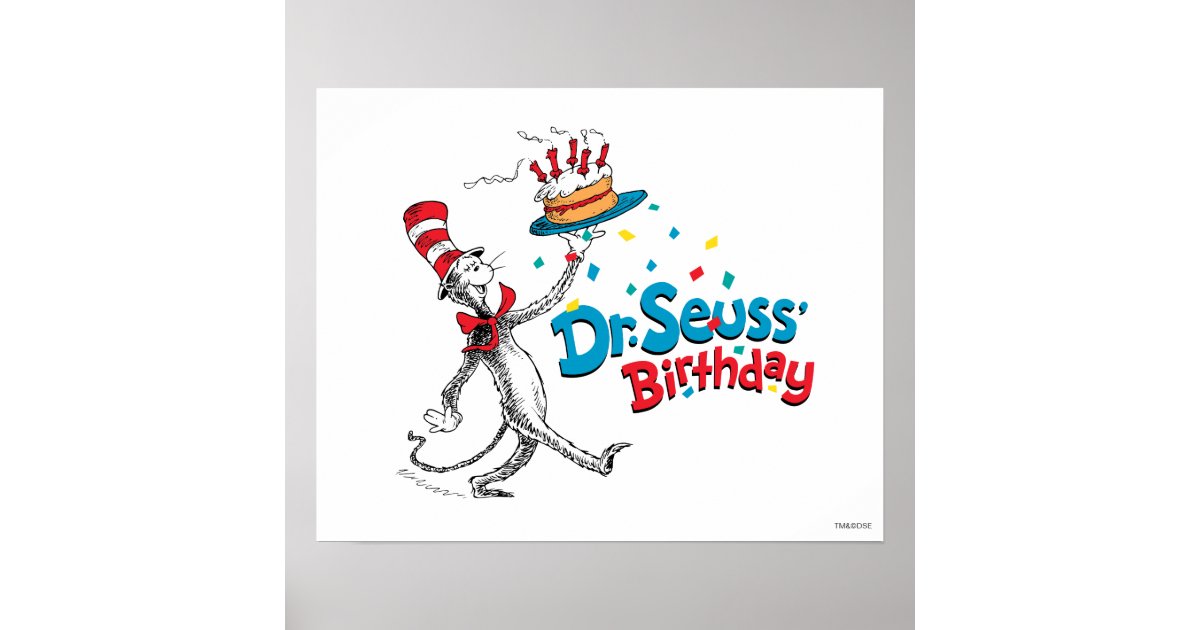 The Cat in the Hat | Dr. Seuss's Birthday Poster | Zazzle