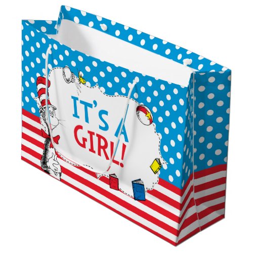 The Cat in the Hat  Its a Girl Baby Shower Large Gift Bag