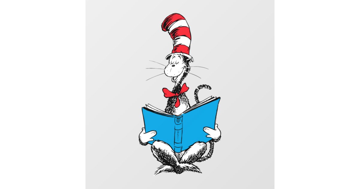 The Cat in the Hat - Reading Wall Decal | Zazzle