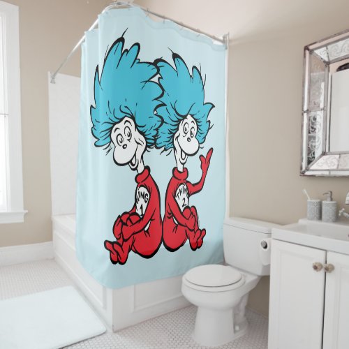 The Cat in the Hat Thing 1  Thing 2 Shower Curtain