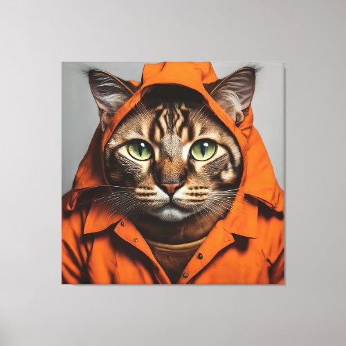 The Cat in the Hood Canvas Print