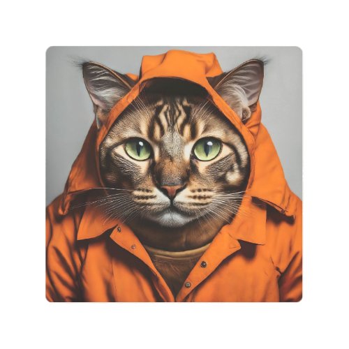 The Cat in the Hood Metal Print