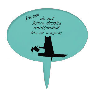 The Cat is a Jerk Cake Topper