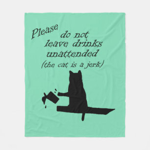 The Cat is a Jerk Fleece Blanket