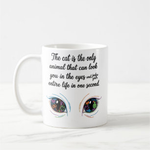 The Cat Judge" Mug — Funny Cat Eyes Quote Coffee