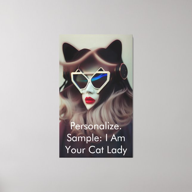 The Cat Lady (Customizable) Canvas Print (Front)