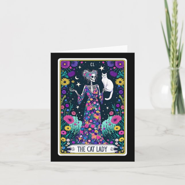 The Cat Lady Tarot Card Skeleton Mothers Day Cat L (Front)