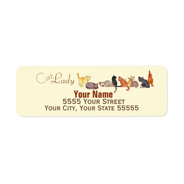 The Cat Lady's Custom Return Address Label (Front)