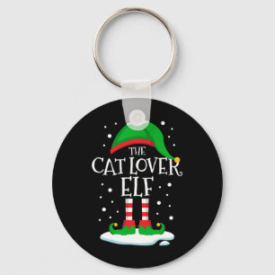The Cat Lover Elf Christmas Family Matching Xmas D Keychain