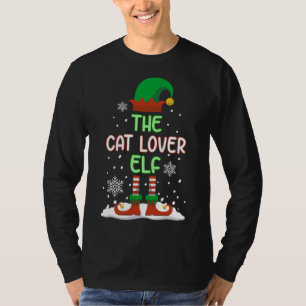 The Cat Lover Elf Funny Family Matching Christmas  T-Shirt