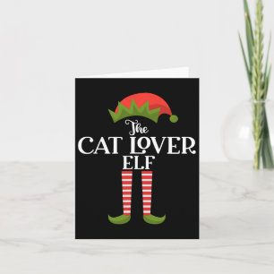 The Cat Lover Elf Xmas Funny Family Matching Group Card