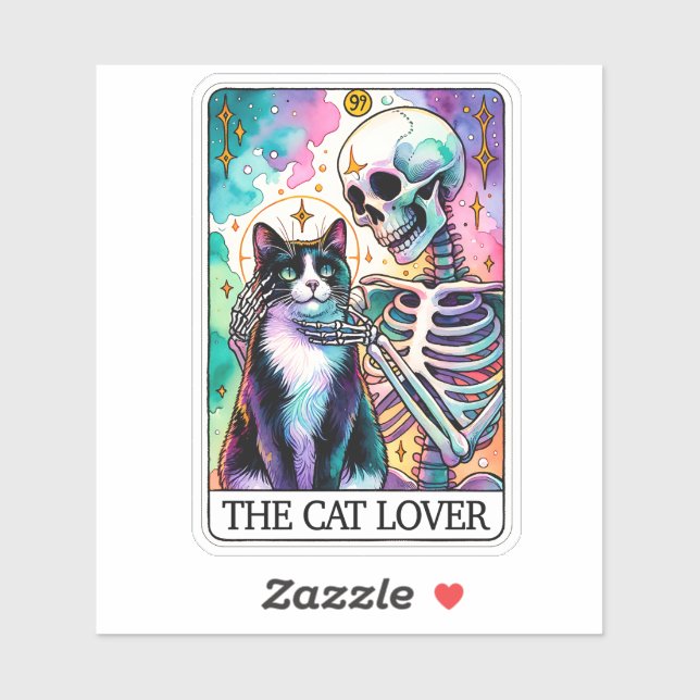 The Cat Lover Tarot Card Sticker: Enchanted Skelet Sticker (Sheet)