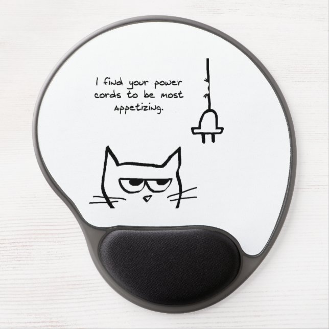 The Cat Loves Power Cords - Funny Cat Mousepad (Front)