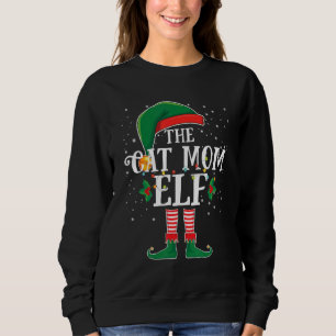 The Cat Mom Elf Family Group Matching Christmas Pa Sweatshirt