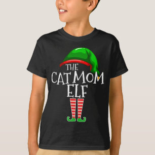 The Cat Mom Elf Matching Family Christmas Gift Mom T-Shirt